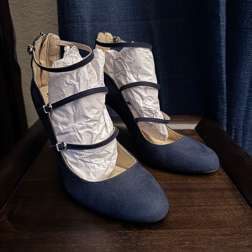 Circus by Sam Edelman Navy Suede Multi-Strap Pumps